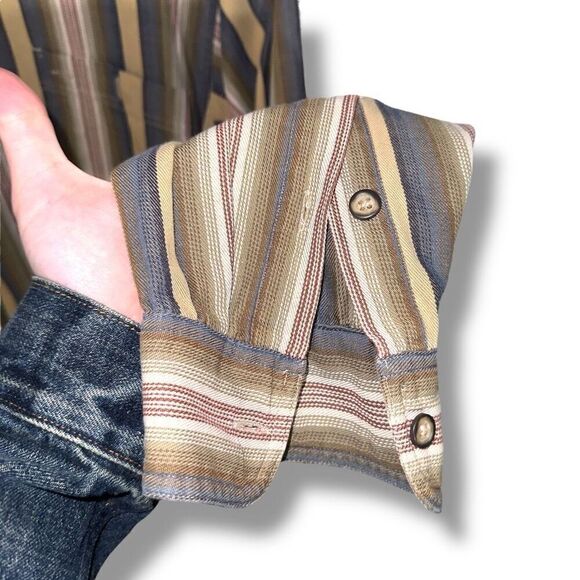 GANT Brown and Green Chelsea Twill Button Down Shirt Size M - Picture 8 of 9